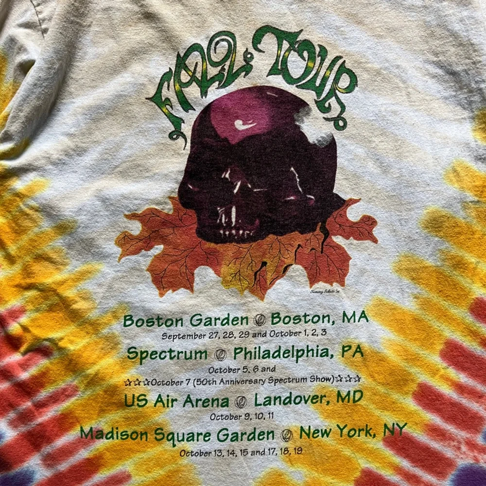 Grateful Dead Fall Tour 1994 Tie Dye Pumpkin Long Sleeve Shirt Sundog Tag Size M_4